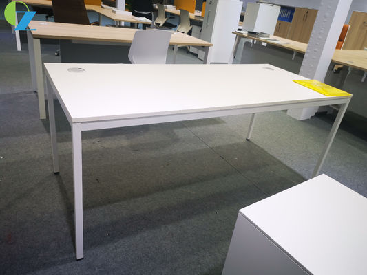 White One Person Manager Computer Office Table Simple Design