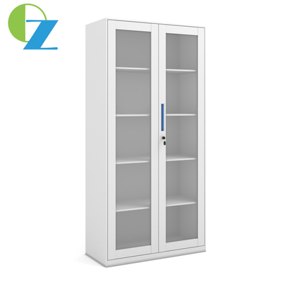 12mm Edge Slim Metal Storage Cabinet Glass Swing Door Cupboard File Steel