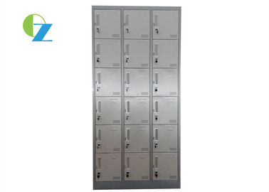 18 Door Steel Office Lockers , Multiple Locker Cabinet Customized Color