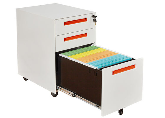 5 Casters Office Mobile Pedestal Cabinet 3 Drawer Fully Opended