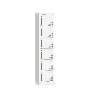Gym Narrow 0.6mm SPCC Steel Office Lockers 6 Door