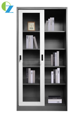 H1850mm Two Glass Sliding Door Steel Office Cupboard Office Steel Furniture