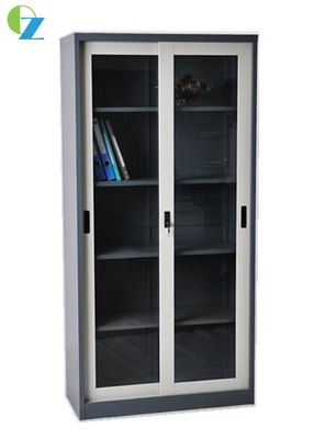 H1850mm Two Glass Sliding Door Steel Office Cupboard Office Steel Furniture