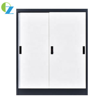 Short 2 Shelf Cabinet Sliding Door Steel Storage Office Cupboard Display Filing Cabinet