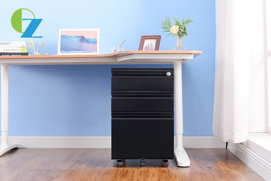 Anti Tilt Function White Color Steel Mobile Office Filing Cabinet With 3 Drawer