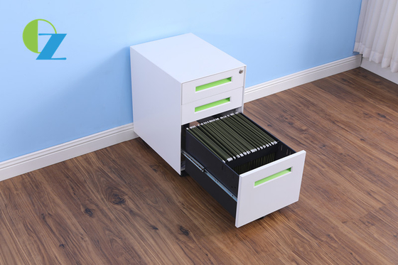 Goose Neck Recessed Handle Steel Movable Drawer File Cabinet Office Furniture